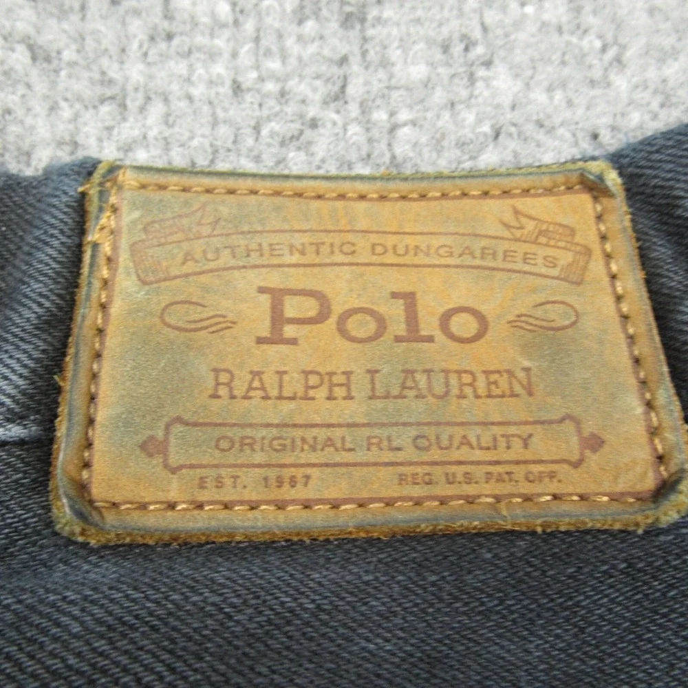 Polo Ralph Lauren Jeans Mens 46Bx30 Black Hampton‎ Straight Denim Classic Casual